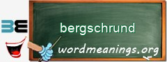 WordMeaning blackboard for bergschrund